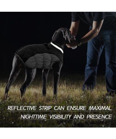 Kuoser Waterproof Dog Coat - Warm Winter Jacket for Small & Medium Dogs | Fleece Lined Reflective Pet Vest | XXL Black - Buy Online on GoSupps.com