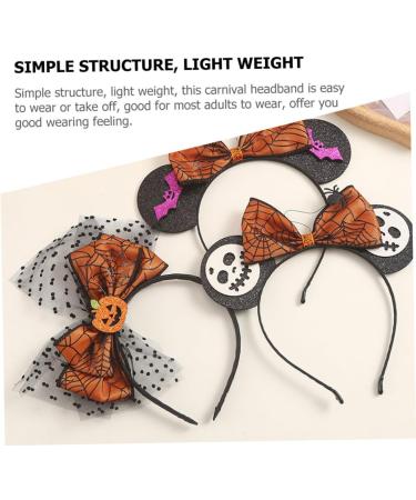 Gogogmee Bow-knot Headdress Costume for Halloween Funny Headbands Pumpkin Hairband Lace Bow Hair Hoop Bat Costume Masquerade Party Boppers Halloween Decoration Carnival Hair Band Cloth - Buy Online on GoSupps.com