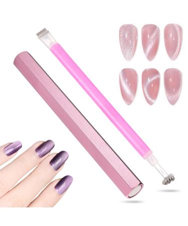 Cat Eye Magnet for Nails Double-head Nail Magnet Pens 4.7inch Nail Magnet Stick for Cat Eye Gel Nail Polish Home DIY Salon Studio Women