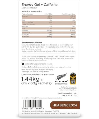 British Cycling Energy Gels | 24g Dual Source Fast Acting Carbs | 3 Electrolytes- Sodium Potassium & Calcium | Vegan (Espresso with Caffeine) - Buy Online on GoSupps.com