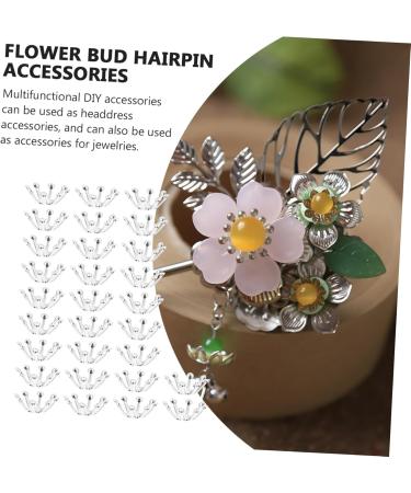 FOMIYES 100 Pcs Hairpin Accessories Applique Bride Flowers 1X1cmx2pcs Silverx2pcs - Buy Online on GoSupps.com