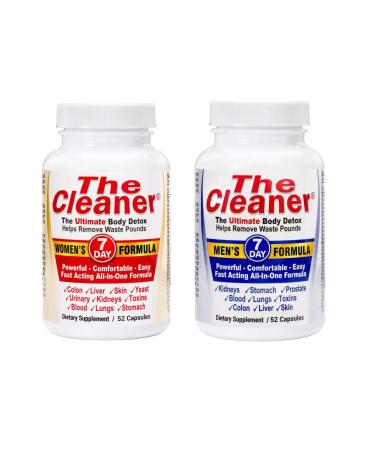 The Cleaner 2 Pack Bundle 7 Day Women's and 7 Day Men's Ultimate Body Detox 52 Capsules Each 52 Count (Pack of 2)