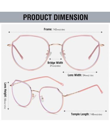 Duco Blue Light Filter Glasses for Women - Anti-Fatigue Screen Glasses for TV PC & Gaming - Stylish Pink W014 - Buy Online on GoSupps.com
