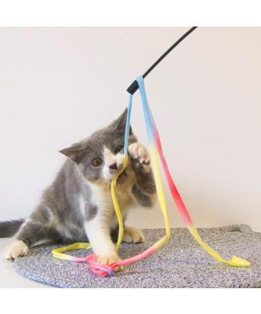 JJYPET Retractable Cat Toys Wand - 12 Pack Interactive Feather Toys with 9 Assorted Teaser Refills for Cat Kitten - Buy Online on GoSupps.com