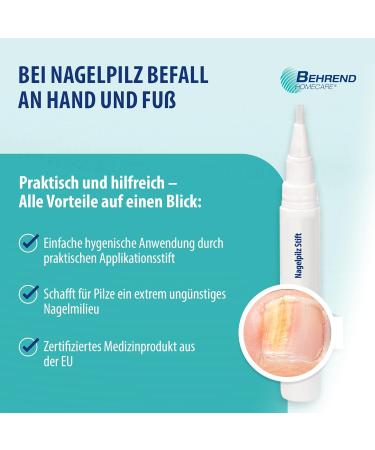 Behrend HomeCare Nail Fungus Pen - Fast Treatment for Fungal Infections on Fingers & Toes - Medical Device with Proven Results - Buy Online on GoSupps.com