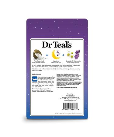 Dr Teal's Pure Epsom Salt Melatonin Sleep Soak 3 lb - Pack of 4 | Relaxing Essential Oil Blend - Buy Online on GoSupps.com