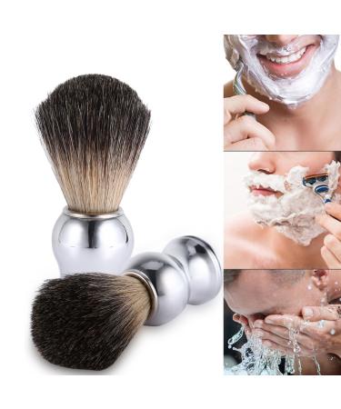 Premium Badger Hair Shaving Brush - Natural Skin-Friendly Brush with Silver Plastic Handle for Perfect Shave | Buy Internationally - Buy Online on GoSupps.com
