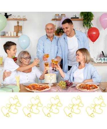Personalised Cake Topper 10 Sets Gold Love Heart Acrylic Birthday Cake Toppers Cake Decorations for Wedding Bridal Anniversary Theme Party Decorations Supplies (Style A) - Buy Online on GoSupps.com