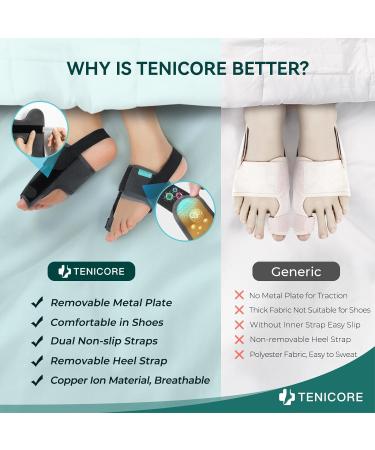 TENICORE Adjustable Bunion Corrector Toe Straightener - Double Non-slip Strap, Day Night Support for Women & Men - Buy Online on GoSupps.com