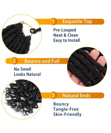 Goddess Locs Crochet Hair 16 Inch 6 Pack - Pre-looped Faux Locs for Black Women - Soft Synthetic Braiding Hair Extensions in 1B - Buy Online on GoSupps.com