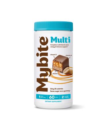 Mybite Chocolate Multivitamin 60 Bites Vitamins A B6 B12 C D E Folate Delicious Supplement with Immune Support for The Whole Family