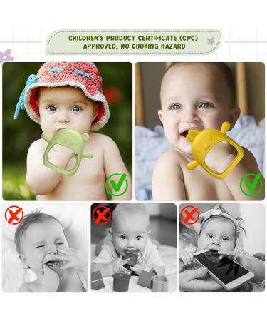 TinyHalo 2pcs Silicone Baby Teething Mittens - BPA Free, Anti-Drop, Adorable Chew Toys for Healthy Oral Development - Buy Online on GoSupps.com