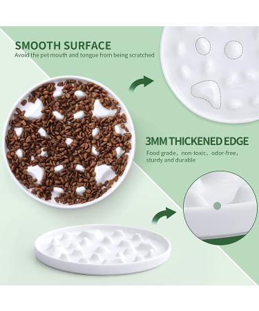 Slow Feeder Bowl for Cats and Small Dogs - Ceramic Cat Puzzle Dish for Healthy Eating - Interactive Design to Prevent Vomiting and Obesity - 2P White - Buy Online on GoSupps.com