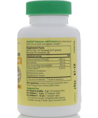 ChildLife Probiotics with Colostrum Powder - Natural OrangePineapple Flavor 1.7 oz - Buy Online on GoSupps.com