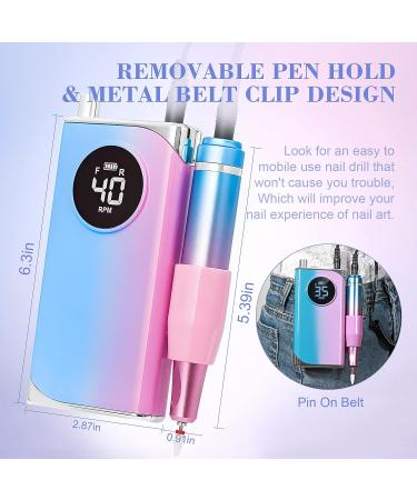 Saviland Rechargeable 40000RPM Nail Drill with 12 Bits - Electric File for Acrylic/Gel Nails - Professional Manicure Pedicure Tool - Buy Online on GoSupps.com