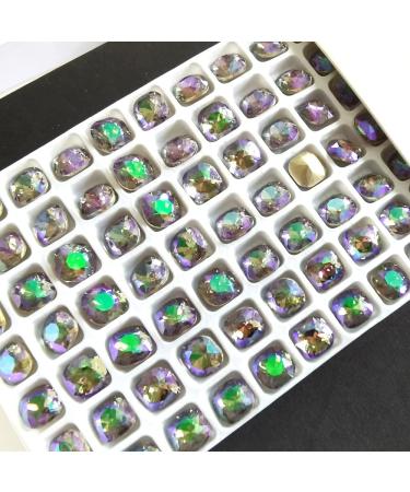 10 Pieces Multi-Colored 5A Quality Glass Crystals for Nail Art & Clothing - 10mm Loose Cushion Stones - Buy Online on GoSupps.com