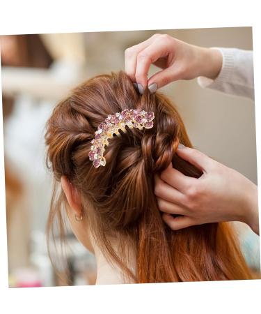 Angoily spring hair accessories top clip hair hair comb Korean version the flowers of head bride hair jewelry hair clip rhinestones issue card wedding comb decorate large - Buy Online on GoSupps.com