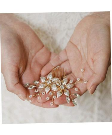 Beavorty flower hair comb bride hair comb clip wedding guest gold headband shiny metal headband bridal headdress sparking hair hoops crystal wedding headdress decorate Miss manual - Buy Online on GoSupps.com