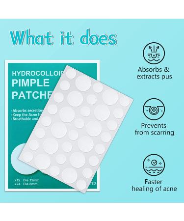 Hydrocolloid Acne Patches 180 Counts - Invisible Blemish Cover Stickers for Face - Acne Spot Treatment - Pimple Patch - Buy Online on GoSupps.com