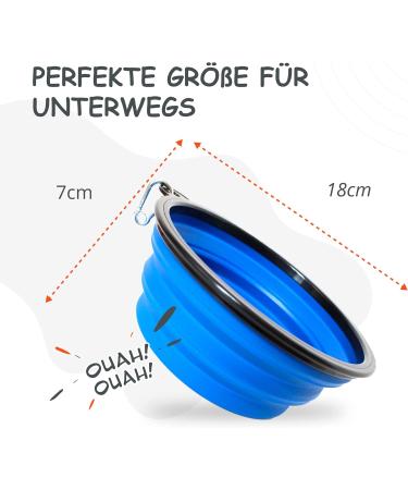 Petsation Foldable Dog Bowl - 1000 ml Travel Water & Food Bowl for Dogs | Portable & Durable | Ideal for Everyday Use - 2 Pack (Blue) - Buy Online on GoSupps.com