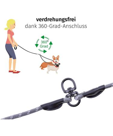 Floxic Dew Double Dog Leash - Reflective Stretchable & Hog-Free for Small to Medium Dogs - Gray/Orange 8mm - Perfect Coupling Leash for 2 Dogs - Buy Online on GoSupps.com
