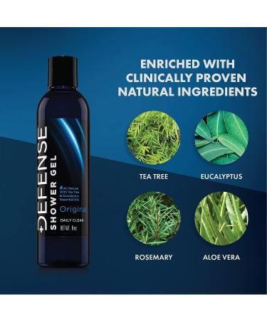 Defense Soap Body Wash Shower Gel 8 Fl Oz with Tea Tree & Eucalyptus Oil - Natural Defense for Skin Health - Buy Online on GoSupps.com