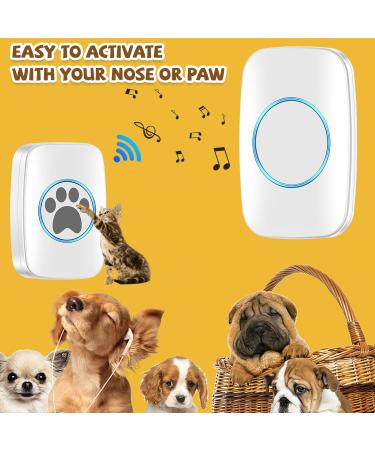 Nizirioo Wireless Pet Training Bells - IP44 Waterproof Doorbell with 60 Ringtones & 5-Stage Volume Control for Dogs - 1 Recipient + 1 Touch Doorbell - Buy Online on GoSupps.com