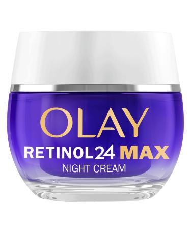 Olay Retinol 24 MAX Night Cream Face Moisturiser Skincare with Antioxidant Vitamin E 40% Glycerin Overnight Anti Aging Skin Care: Smooths Renews and Hydrates 50ml (vs Retinol24 Night Cream) Olay Retinol MAX Night Cream 50ml