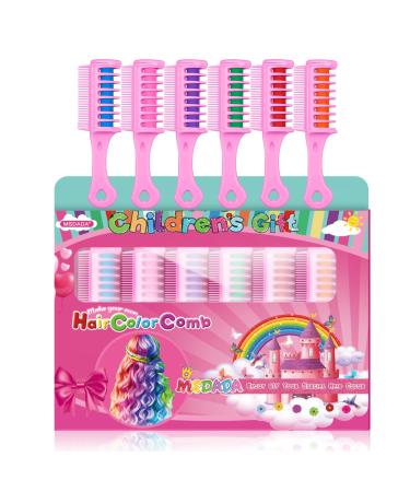 Hair Chalk Combs for Kids MSDADA Temporary Hair Color Dye for Kids Gifts for Girls Age 6 7 8 9 10 1112+ Colour Hairspray for Birthday St. Patrick's Day Children's Day Cosplay Party(Multicolored B) Blue Pink Purple Green Red Orange