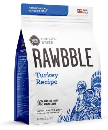 BIXBI Rawbble Freeze Dried Dog Food Turkey Recipe 26 oz - 96% Meat & Organs - No Fillers - Made in USA - Small Batch Raw Dog Food - Buy Online on GoSupps.com