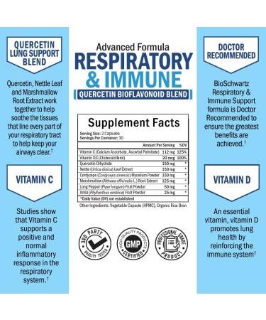 BioSchwartz Quercetin Bioflavonoid Blend for Respiratory & Immune Support - 60 Capsules - Buy Online on GoSupps.com