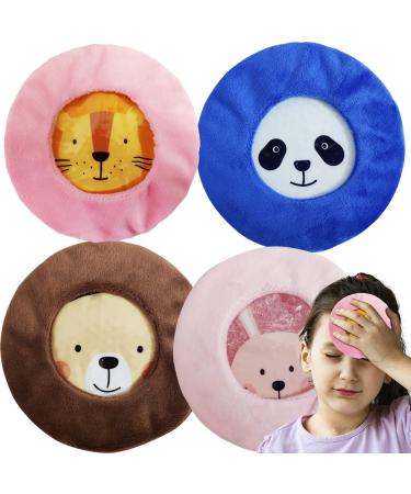 Kids Ice Pack Hot Cold Pack Kids Reusable Ice Pack Pain Relief for Kids Injuries Wisdom Teeth Tired Eyes Headaches Extremely Comfortable Fabric Cover(4PCS Size:5.1in*5.1in)
