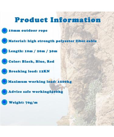 Buy Haiy 10mm Multi-Purpose Rope - Durable Blue Outdoor Cord for Camping Hiking Boating & Home Projects (10m) - Buy Online on GoSupps.com