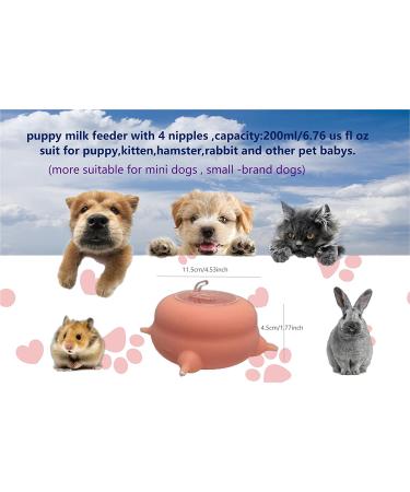 Puppy Milk Feeder with Four 4 Nipples Silicone Puppy Nursing Station Pet Milk Feeder Bowl for Kittens  Puppies  Rabbits Kitten Nipple Puppy Feeder Capacity 200ml 6.76us fl oz Pink - Buy Online on GoSupps.com