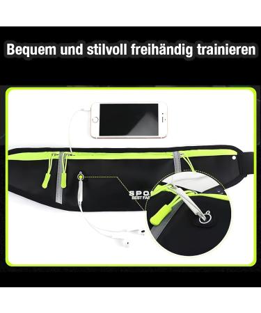 Buy Estrith Passes Waterproof Running Bag with Bottle Holder Adjustable & Large Capacity for Sports Jogging & Cell Phone - A-Black+Green - Buy Online on GoSupps.com