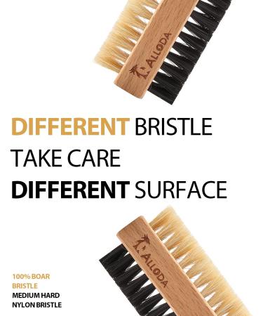 Alloda Shoe Cleaning Brush - Double Sided Soft & Hard Scrubber for Sneakers - 100% Boar & Nylon Bristle - Upgrade Protection - Buy Online on GoSupps.com