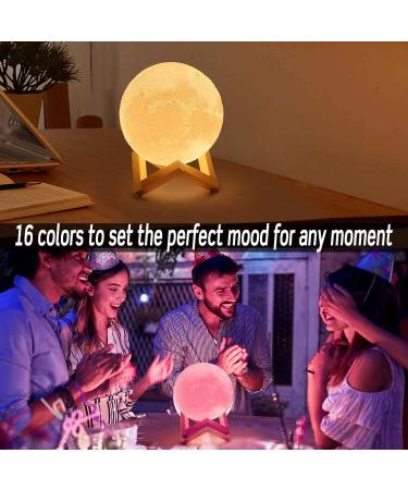 Mydethun 2024 LED 3D Moon Light - 16 Colors Wooden Base Remote Control USB Charging - Perfect Mother's Day Gift & Bedroom Lamp for Kids & Home D cor - Buy Online on GoSupps.com