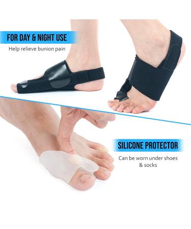 360 Relief Orthopedic Bale Zeh Rail Corrector | Hallux Valgus Pain Relief & Protection | Adjustable Size | Black with Silicone Separators & Laundry Bag - Buy Online on GoSupps.com