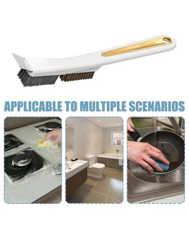 Shakven Scrubbing Scraper Brush - Bathroom Cleaning Steel Wire Brush Scrubber | Stubborn Stains Removing Home Cleaning Brush for Window Frames Tile White A - Buy Online on GoSupps.com