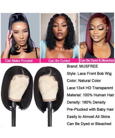12 Brazilian Straight Human Hair Bob Wig 13x4 Lace Front 180% Density - Natural Color - Buy Online on GoSupps.com