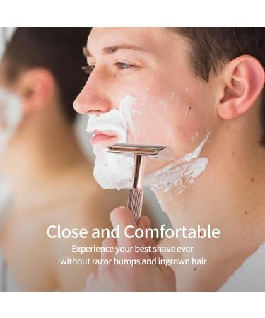 Eco-Friendly Gold Single Blade Razor with 10 Double Edge Blades | Reusable Metal Razor for Men & Women | Zero Waste Shaving Solution for Smooth Shaves - Buy Online on GoSupps.com