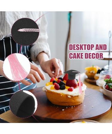 LUOZZY 10ocs Graduation Cake Decoration Mini Doctoral Cap with Tassel Cupcake Topper Graduation Tale Centerpiece Pink - Buy Online on GoSupps.com