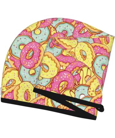 Quick-Dry Hair Towel Wrap | Button Turban & Head Towel in Donut & Blue | Perfect for Fast Hair Drying - Buy Online on GoSupps.com