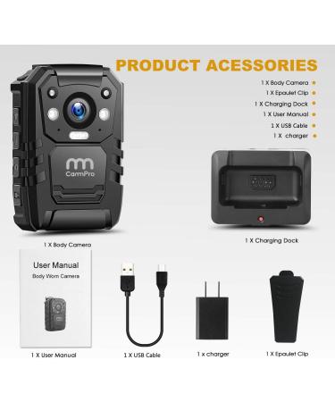 CammPro 1440P Police Body Camera 128G Memory | Body Worn Camera with Audio Recording, Night Vision, GPS | Law Enforcement - Buy Online on GoSupps.com