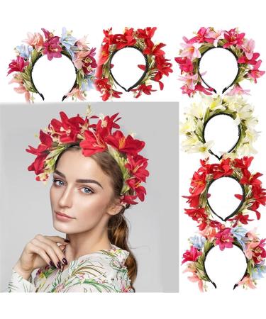 amangul Flower Headbands Women Bride Flower Crown For Wedding Party Supply Floral Garlands Crown Hair Wreath Floral Headbands(White) - Buy Online on GoSupps.com