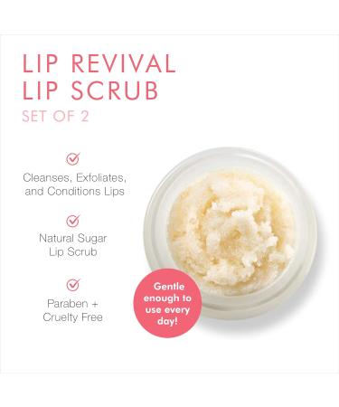Beauty For Real Lip Revival Set of 2 | Exfoliating & Hydrating Sugar Lip Scrub - Orange Spice & Spearmint | Organic Vegan Solution for Dry & Chapped Lips - Buy Online on GoSupps.com