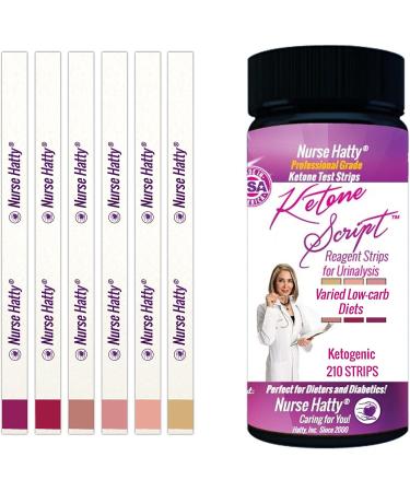 Nurse Hatty 210ct Ketogenic & Diabetic Urinalysis Test Strips | For Low-Carb Diets | Long Strips | Measure Ketones & Glucose - Buy Online on GoSupps.com