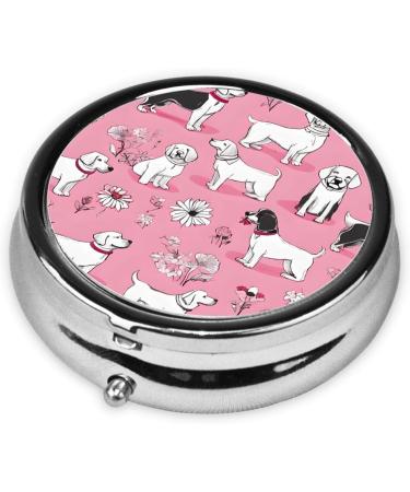 French Bulldog & Flower Round Pill Box 3 Compartment Mini Portable Travel Medicine Organizer - Buy Online on GoSupps.com