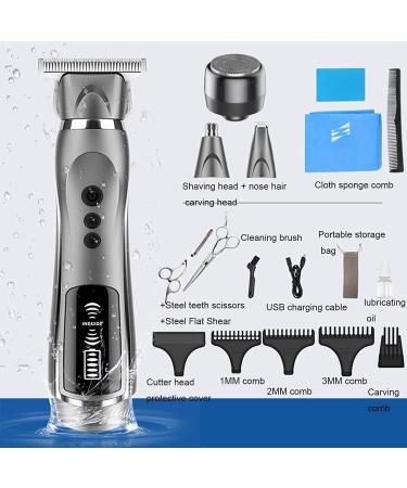 Buy Professional Cordless Hair Clippers for Men Waterproof with Adjustable Speed & LCD Display Perfect for Barbers - Buy Online on GoSupps.com