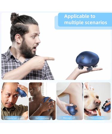 Electric Head Massager for Body & Hair Growth | IPX7 Waterproof Scalp Massager for Stress Relief | Blue Pet Massager for Dogs & Cats - Buy Online on GoSupps.com